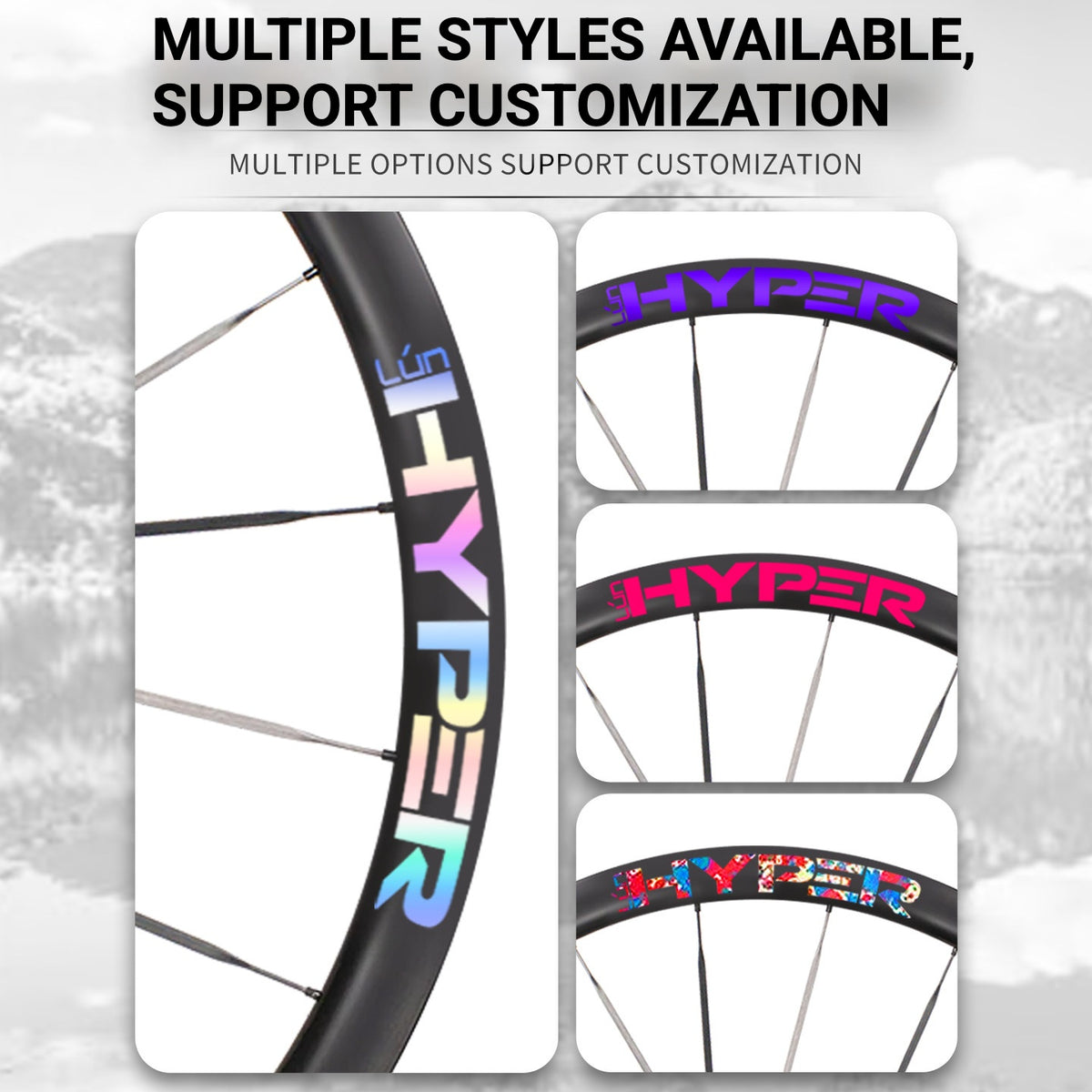 Infinity Logo Decals for Lún HYPER 3 D33 Gen 3 Wheelset | Waterproof Rim Overlay Stickers(Complete Decal Set for Two Wheels + Spare Decals Included)