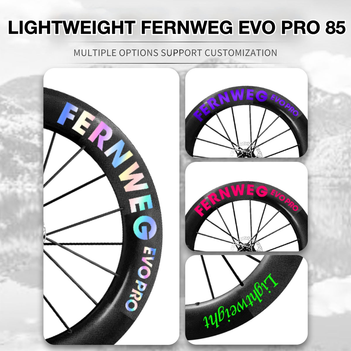 Kit d'autocollants pour roues Lightweight Fernweg EVO Pro 85 – Couvre-logo et changement de couleur