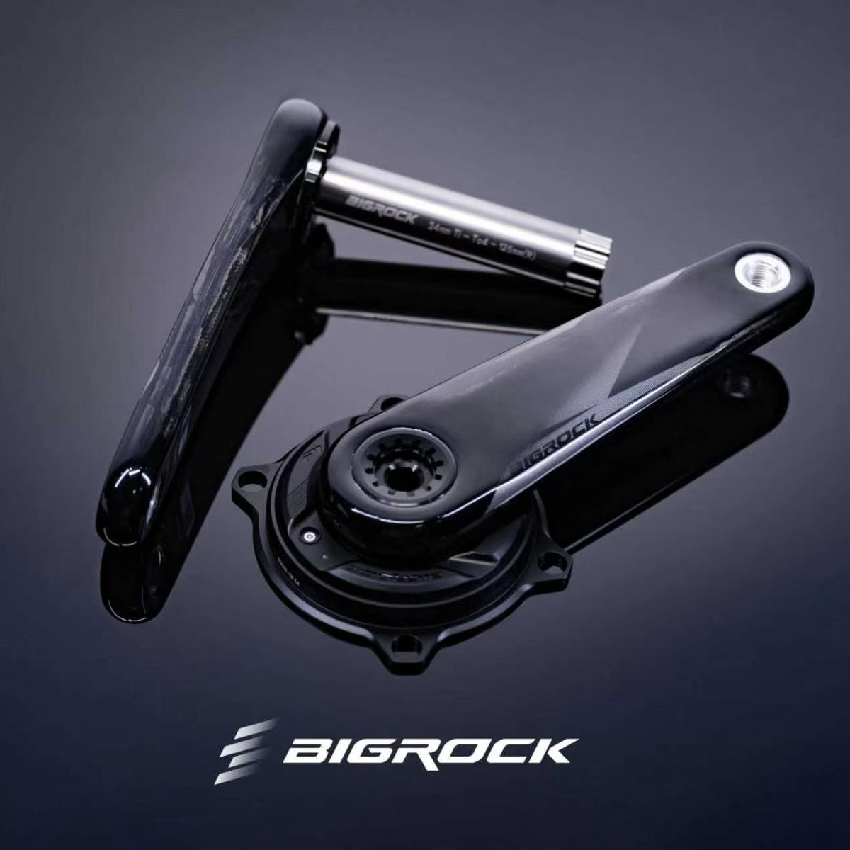 Pedivela BIGROCK Gen 3 Carbon com Eixo de Titânio 24mm | Pedivela Ultra-Leve para Bicicleta de Estrada e Medidor de Potência P1