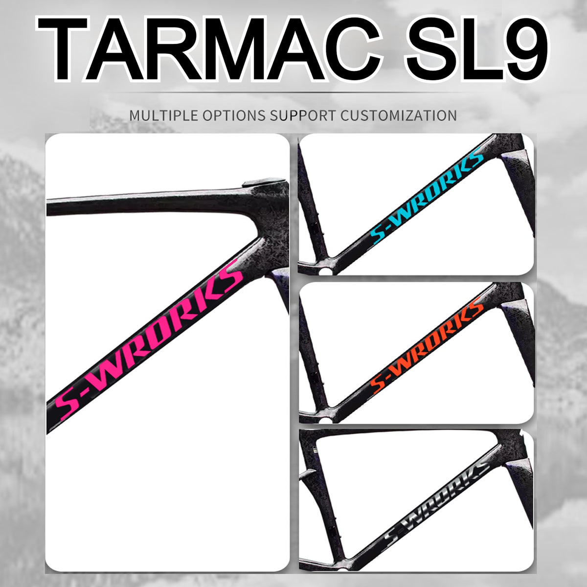 Adesivos de Logo para Quadro Specialized S-Works Tarmac SL9 – Etiquetas de Reposição Personalizadas à Prova d'Água