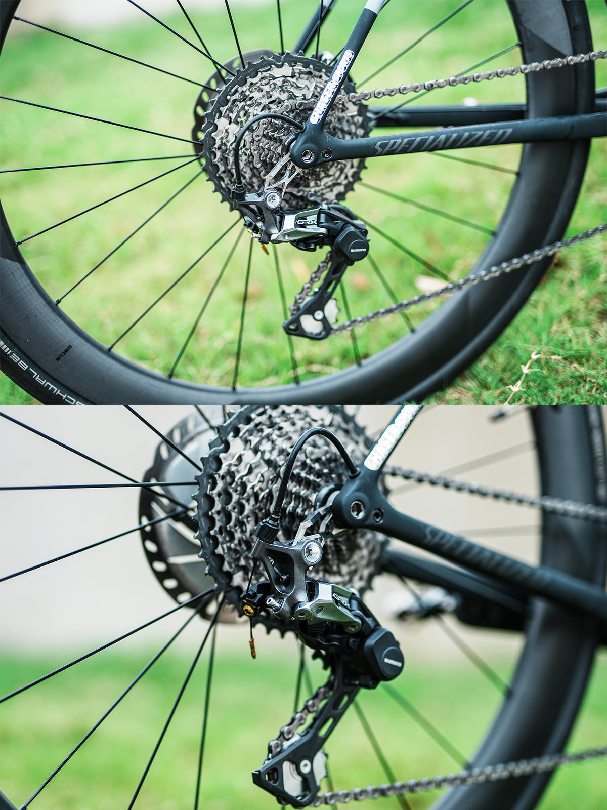 Chaser X Suporte de Câmbio Traseiro Direct-Mount | TC4 Titânio CNC | Compatível com Aethos / Tarmac / CruX / Diverge / Roubaix / Shiv TT Quadros com Freio a Disco (Apenas Shimano, Não Compatível com Allez)