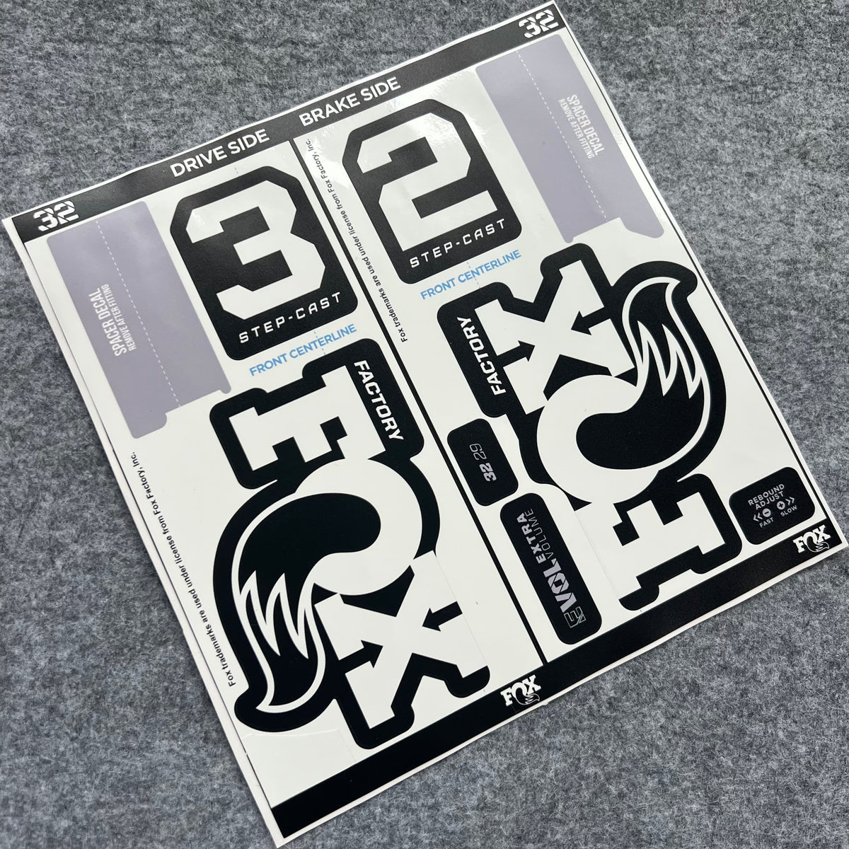 Custom Decal Kit for 2026 FOX 32 Step Cast FACTORY Fork | XC MTB Fork Stickers | Hardtail & Full Suspension