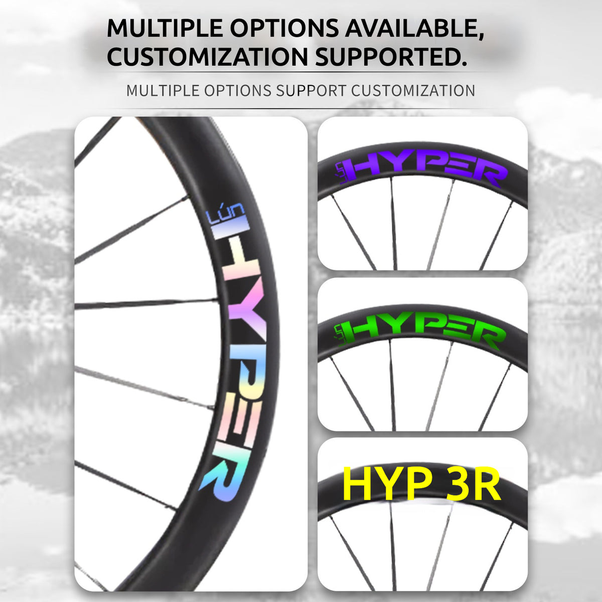 Infinity Logo Decals for Lún HYPER 3 D45 Gen 3 Wheelset | Waterproof Rim Overlay Stickers(Complete Decal Set for Two Wheels + Spare Decals Included)