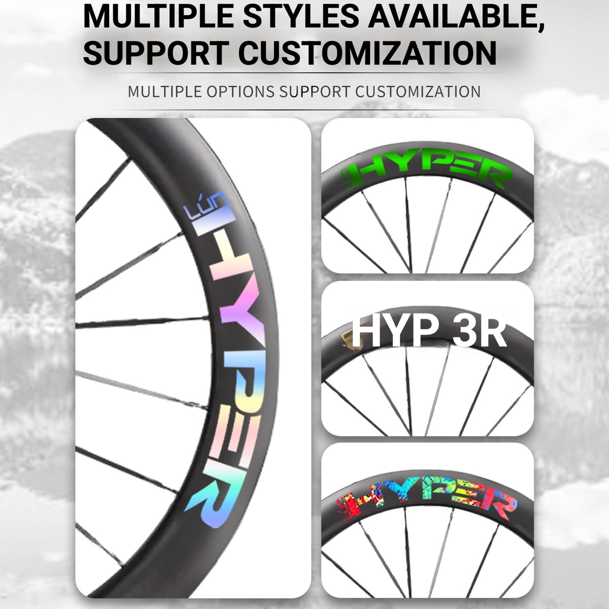 Infinity Logo Decals for Lún HYPER 3 D67 Gen 3 Wheelset | Waterproof Rim Overlay Stickers(Complete Decal Set for Two Wheels + Spare Decals Included)