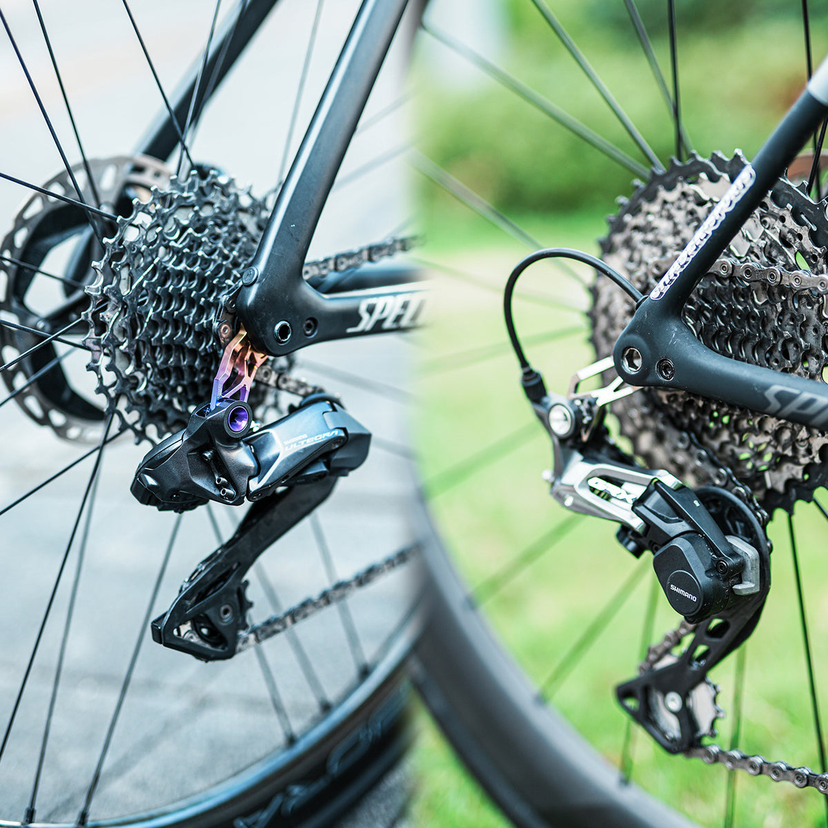Chaser X Suporte de Câmbio Traseiro Direct-Mount | TC4 Titânio CNC | Compatível com Aethos / Tarmac / CruX / Diverge / Roubaix / Shiv TT Quadros com Freio a Disco (Apenas Shimano, Não Compatível com Allez)