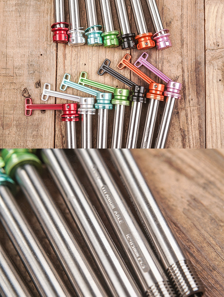 Conjunto de Eixo Passante CHASER 12mm em Titânio para Trek Madone Gen6 / Gen7 / Gen8 | Liberação Rápida Ultralight com Alavanca Oculta