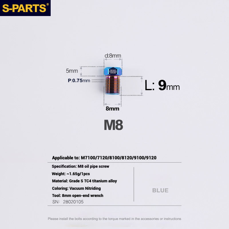 S-PARTS Titanium Disc Brake Bolt Kit for TRP DHR EVO | Ultra-Light MTB Brake Hardware