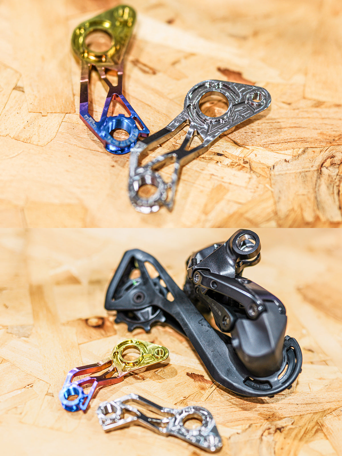 Chaser X Suporte de Câmbio Traseiro Direct-Mount | TC4 Titânio CNC | Compatível com Aethos / Tarmac / CruX / Diverge / Roubaix / Shiv TT Quadros com Freio a Disco (Apenas Shimano, Não Compatível com Allez)