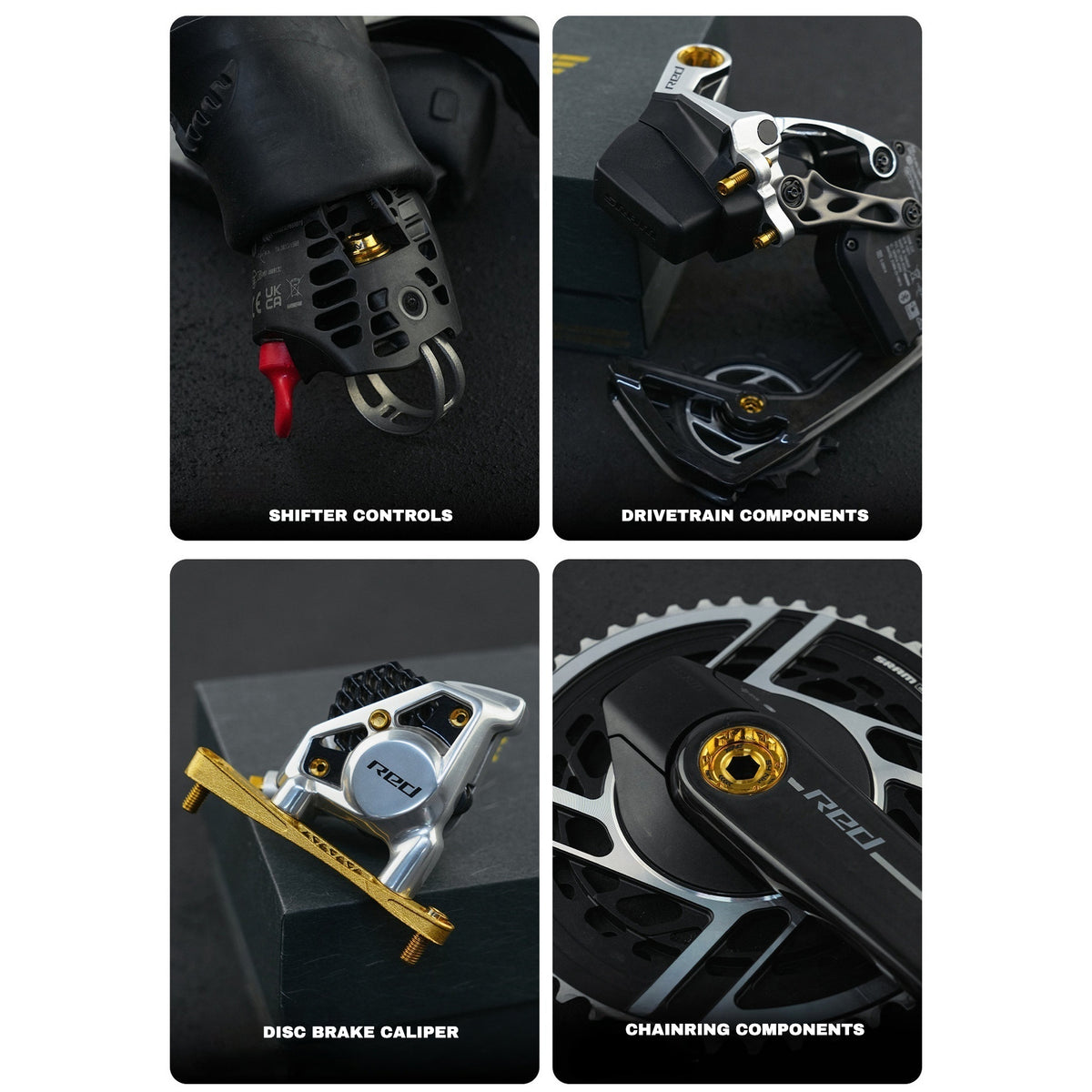 Kit de Parafusos de Titânio TiNE para Grupo SRAM RED AXS | Upgrade Completo de Ferragens para Bicicleta | Economize 61,3g