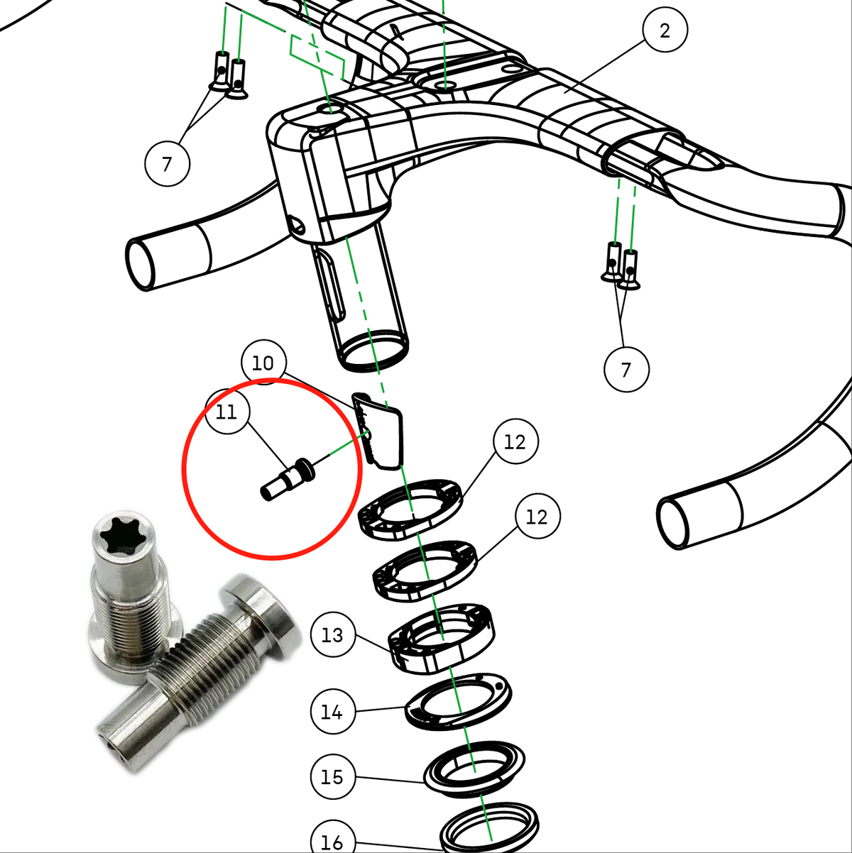 Compatible avec Canyon Aeroad CFR/CF SLX – Kit complet de mise à niveau des boulons en titane - guidon, potence, tige de selle, selle, dérailleur