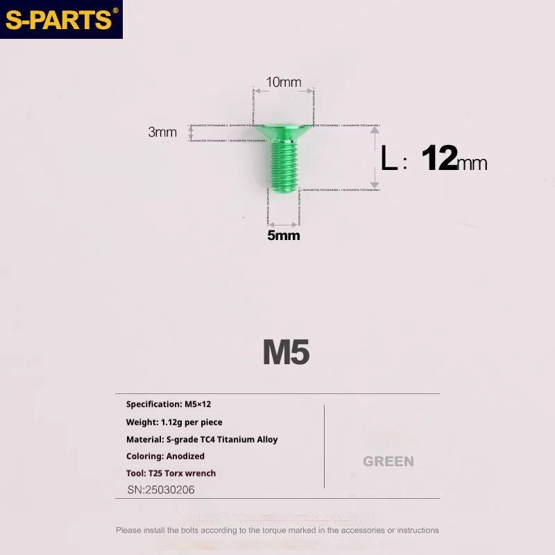 S-PARTS Titanium Disc Brake Bolt Kit for MAGENE QED Hydraulic Brake System