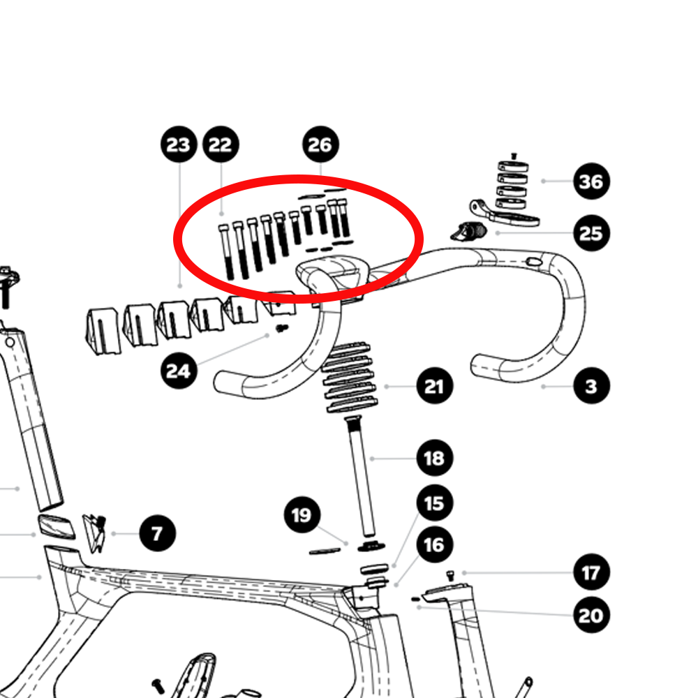 Colnago Y1RS Kit Completo de Parafusos em Titânio|Guidão / Canote / Quadro / Suporte de Caramanhola Upgrade Completo