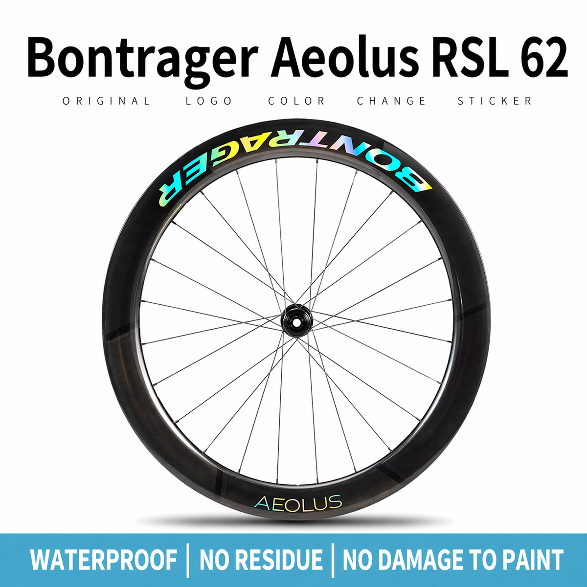 Bontrager Aeolus RSL 62 Decal Stickers Custom Rim Decals for Carbon Wheelset Waterproof Vinyl for Trek Road Bike