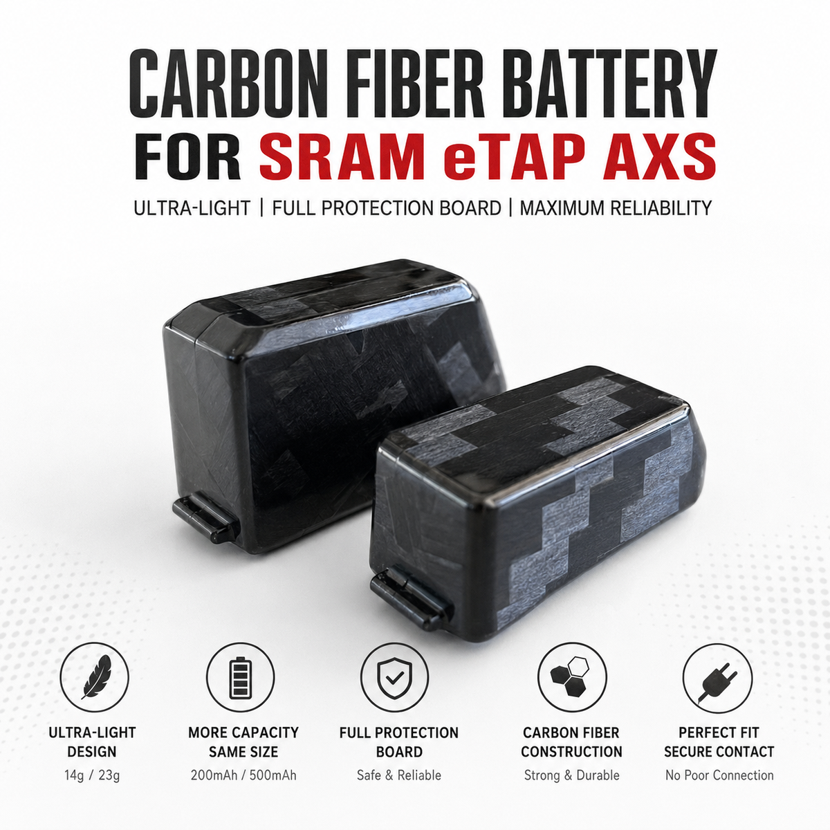 Batterie SRAM eTap AXS en fibre de carbone | RED Force Rival XX X01 GX AXS