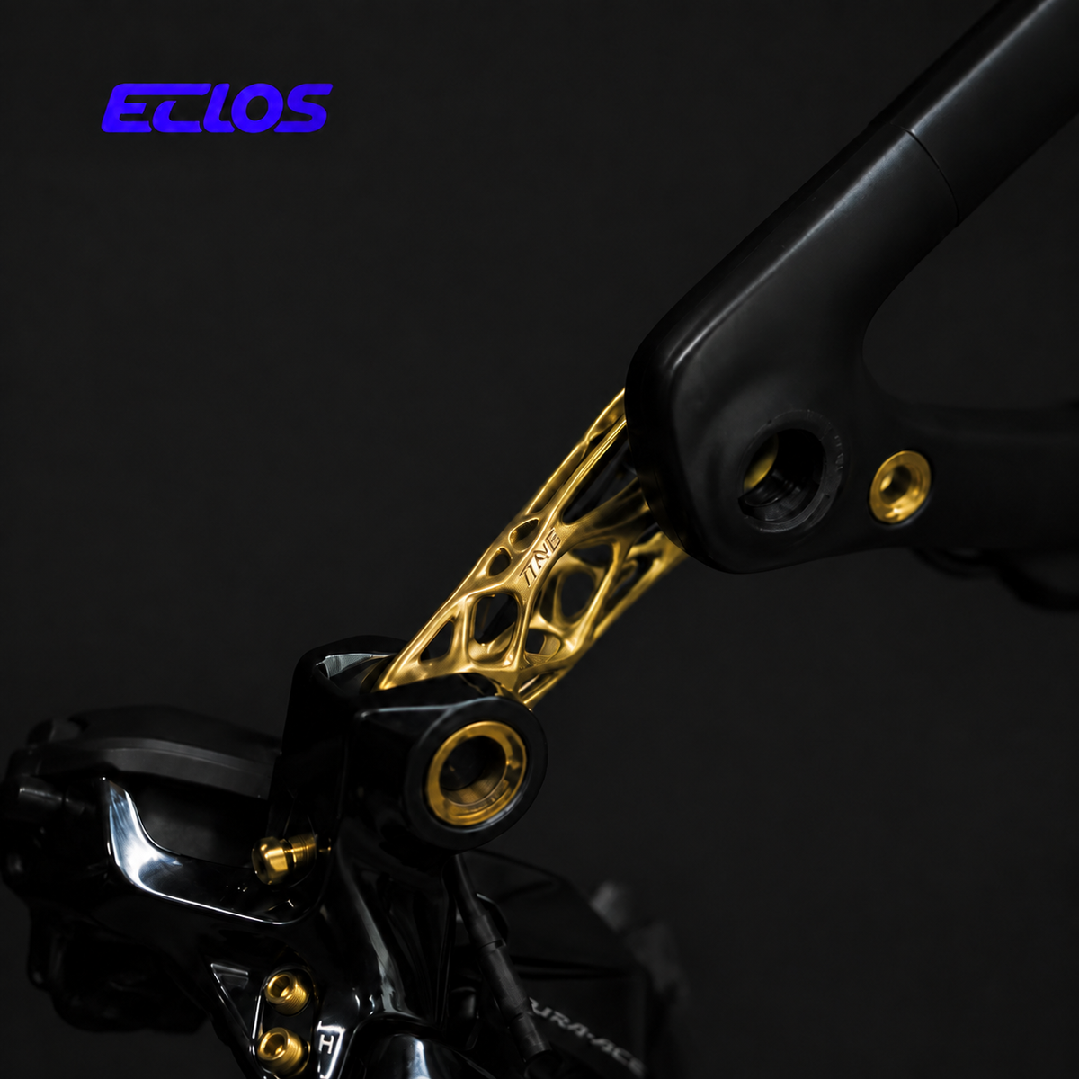 TiNE ECCLOS CryoFusion Titanium Derailleur Hanger for Colnago V3 / V4 / C64 / C68 | Ultra-Light Bionic Topology