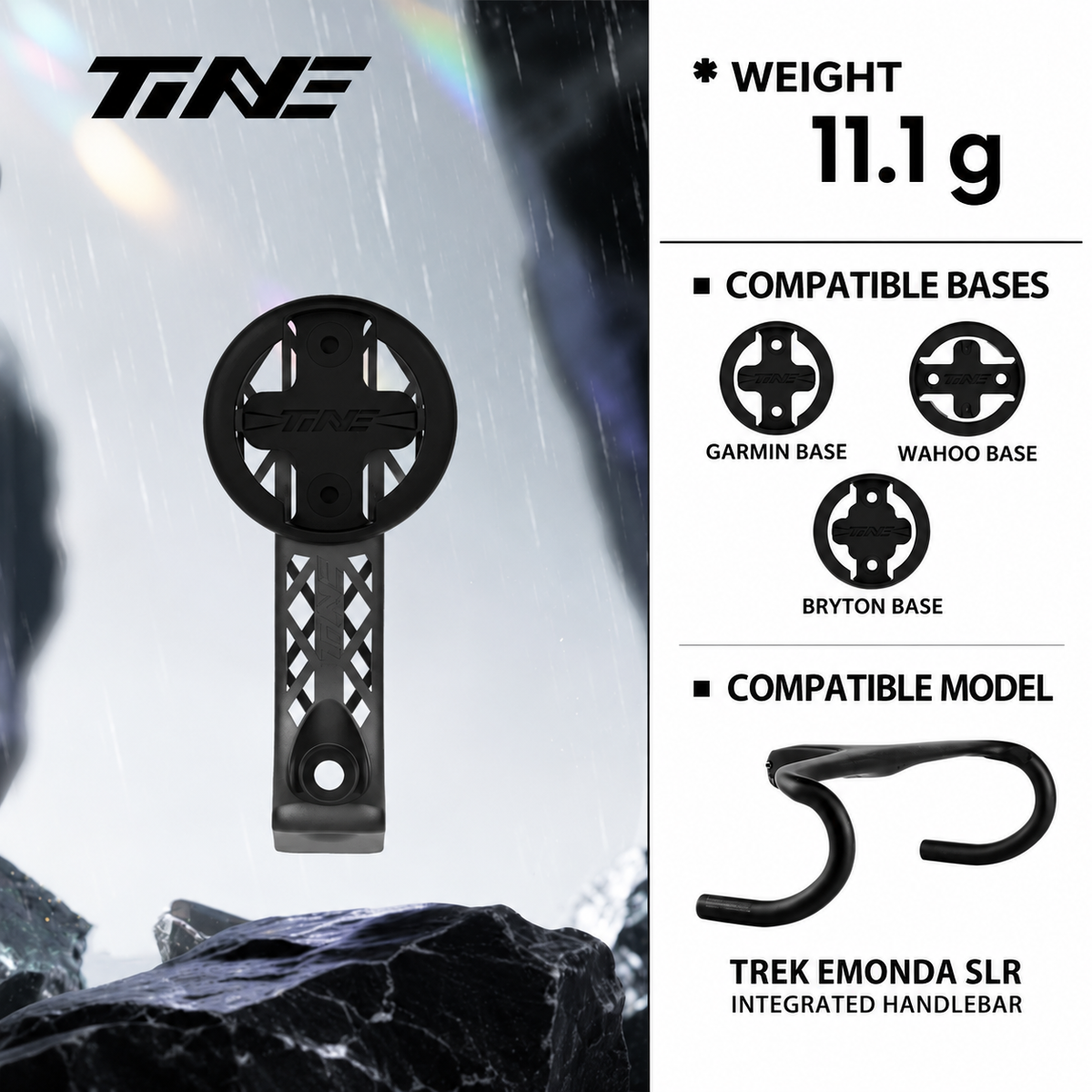 Supporto per computer TiNE in titanio ultraleggero TREK MADONE Bikes 3D Print, completamente scavato, ad alta resistenza, 1 pz.