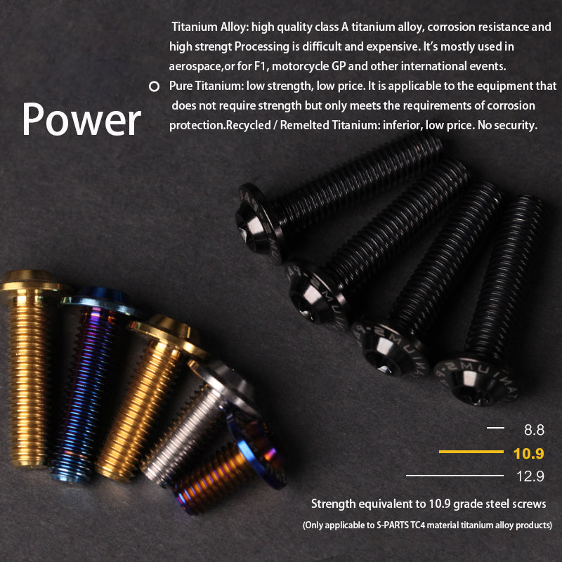S-PARTS nouvelle tête de parapluie D13 A3 M6 vis en alliage de titane pour moto électrique