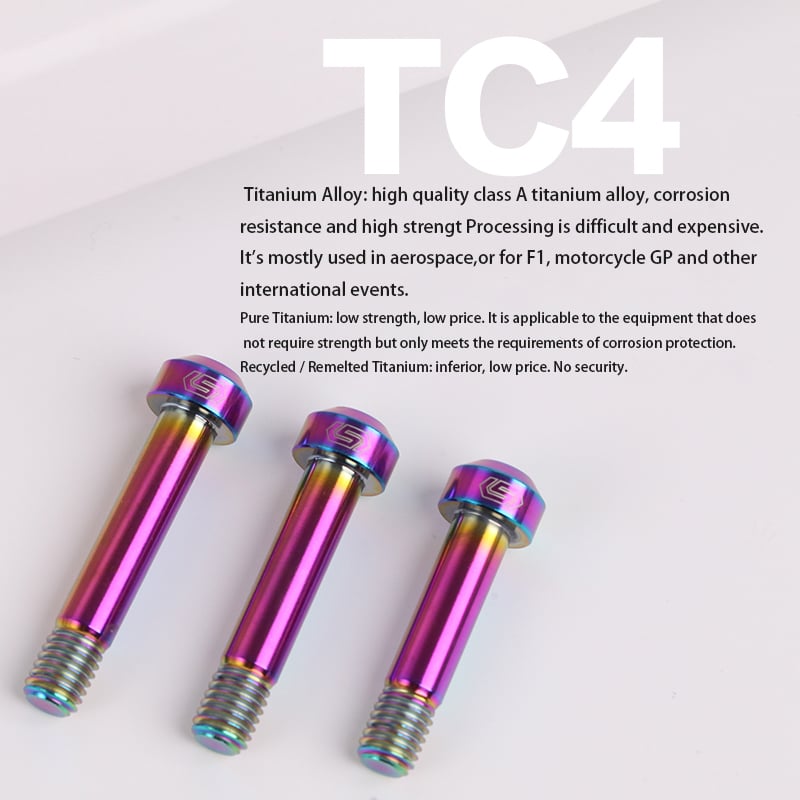 Vis M8 en alliage de titane pour vélo, amortisseurs, vis, accessoires multicolores pour vélos