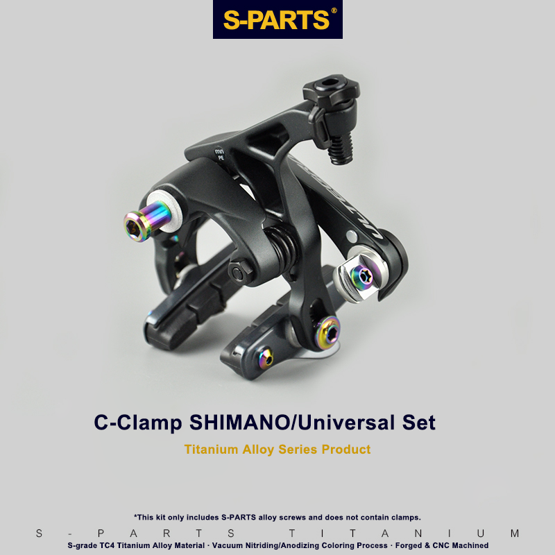 Kit viti in lega di titanio S-PARTS per SHIMANO C-Brake - Dadi di fissaggio pastiglie freno e leva di rilascio