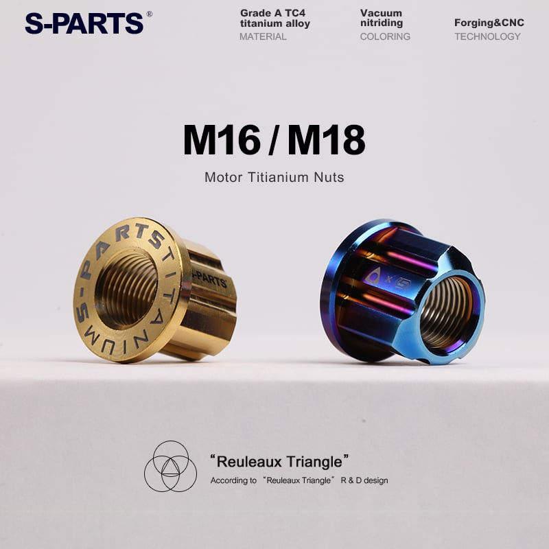 Porcas para motor rotor de liga de titânio S-parts série A3 M16/18/20 para motocicleta elétrica