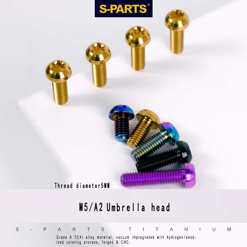 S-PARTS m5*10/14/16 suporte para garrafa para bicicleta de montanha/estrada, cabeça de guarda-chuva, parafuso de disco em liga de titânio