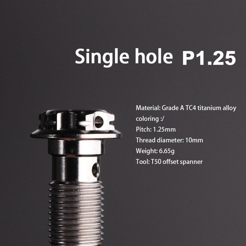 PARTS A3 titanium alloy M10 single hole tubing screw 1.0 screw electric motorcycle double hole combination tubing