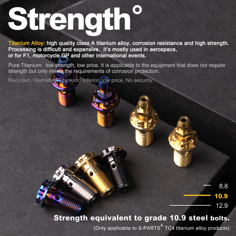 PARTS A3 titanium alloy M10 single hole tubing screw 1.0 screw electric motorcycle double hole combination tubing