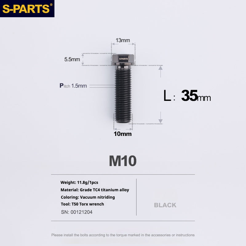 SPARTS A3 Serie M10 L20-60mm D13 P1.5-P1.25Titanio Viti Moto Auto