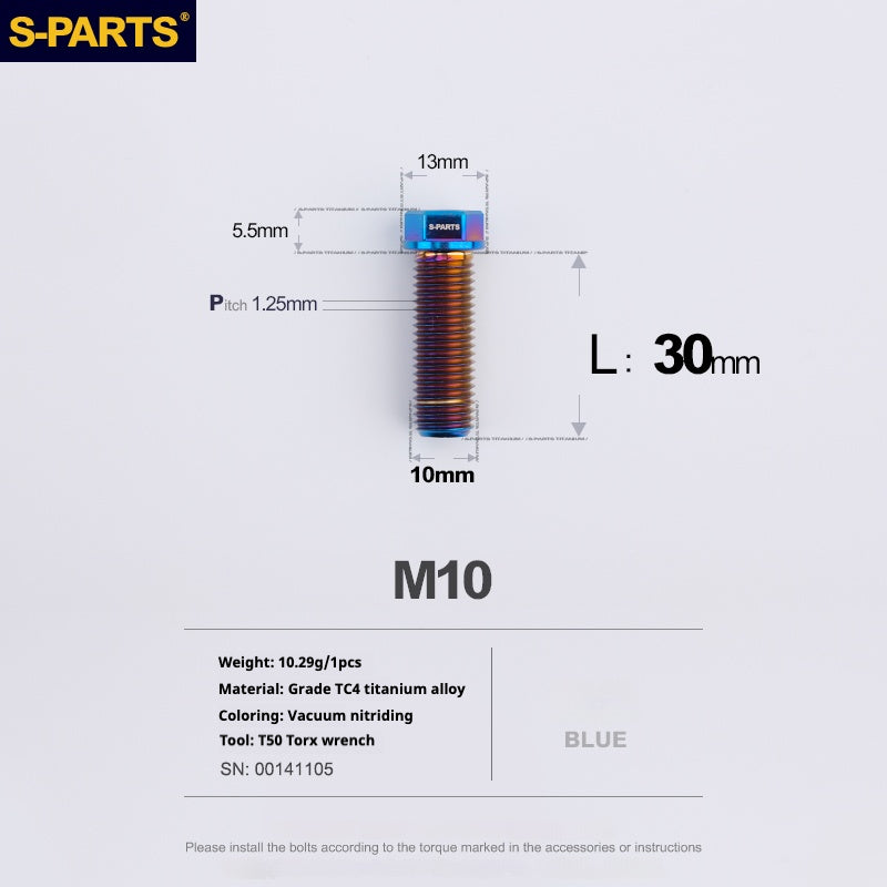SPARTS A3 Serie M10 L20-60mm D13 P1.5-P1.25Titanio Viti Moto Auto