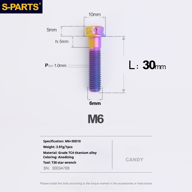 SPARTS A3 Series M6 L08-120mm Viti in titanio color caramella per motociclette e auto