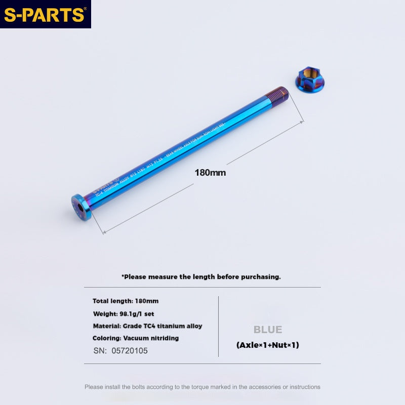 Asse ruota posteriore in lega di titanio Sur-Ron Light Bee S-PARTS e dado abbinato