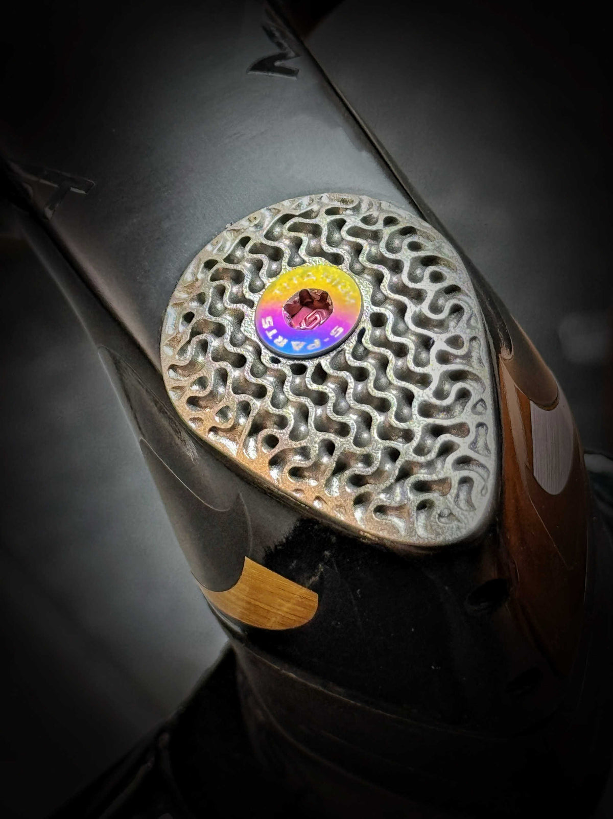 Tappo attacco manubrio in titanio stampato in 3D, adatto per manubri da bici Pinarello Most da strada integrati, 1 pz.