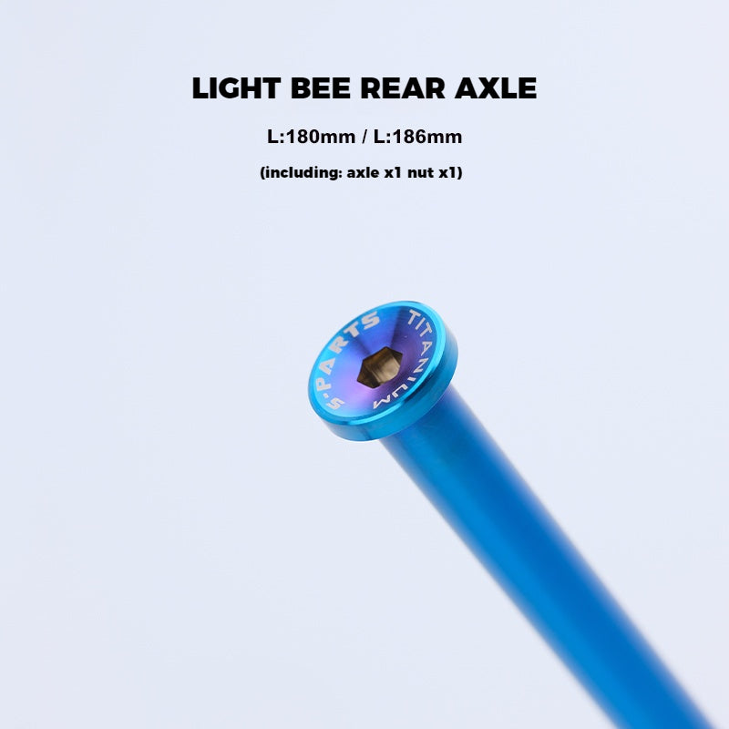 Asse ruota posteriore in lega di titanio Sur-Ron Light Bee S-PARTS e dado abbinato