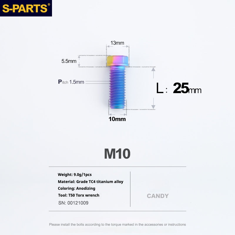 SPARTS A3 Serie M10 L20-60mm D13 P1.5-P1.25Titanio Viti Moto Auto