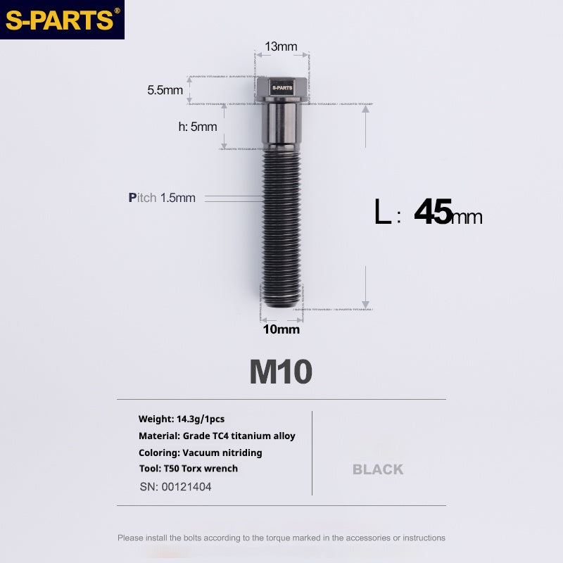 SPARTS A3 Serie M10 L20-60mm D13 P1.5-P1.25Titanio Viti Moto Auto