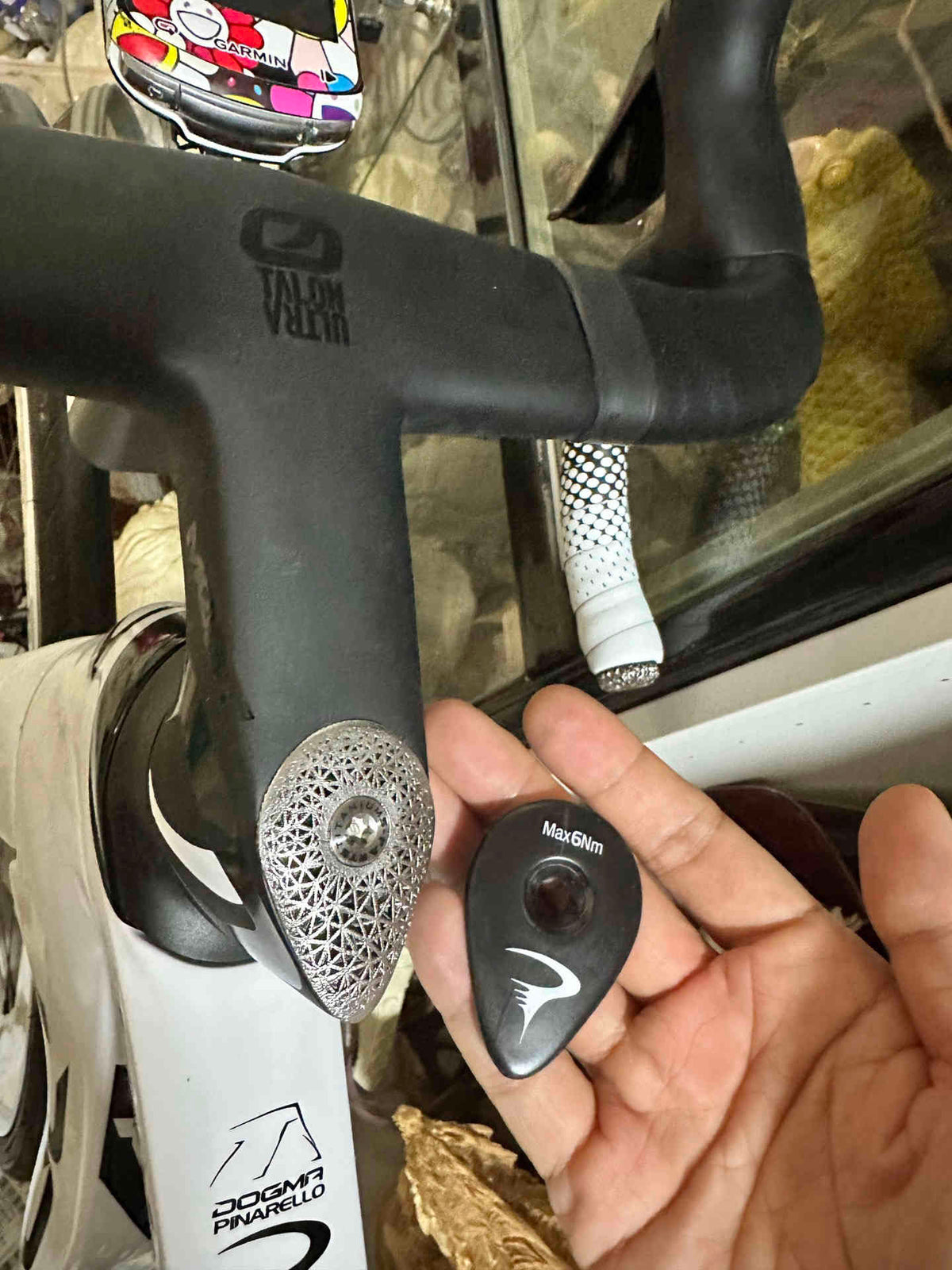 Tappo attacco manubrio in titanio stampato in 3D, adatto per manubri da bici Pinarello Most da strada integrati, 1 pz.