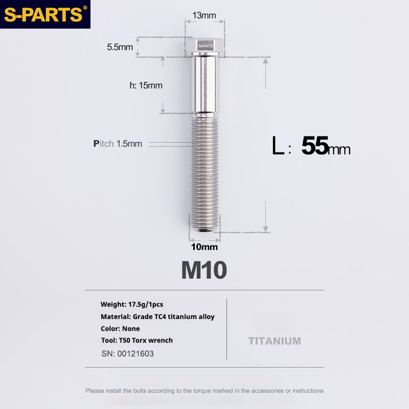 SPARTS A3 Serie M10 L20-60mm D13 P1.5-P1.25Titanio Viti Moto Auto