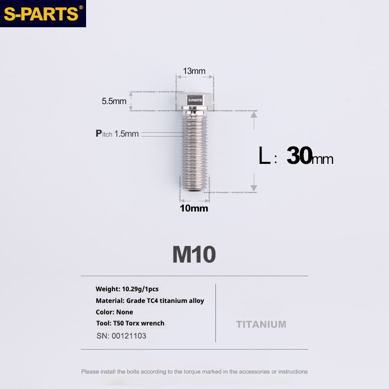 SPARTS A3 Serie M10 L20-60mm D13 P1.5-P1.25Titanio Viti Moto Auto