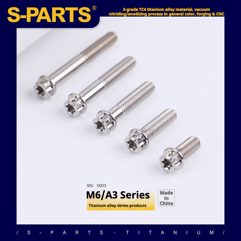 SPARTS A3 Series M6 L08-120mm Viti in titanio color titanio per motociclette e auto