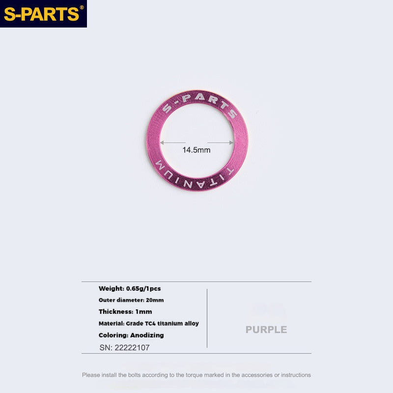 Rondelles de pédales S-Parts en titane | Compatibles Shimano Dura-Ace, Ultegra, 105, Look Keo, Wahoo Speedplay, Garmin Vector 3, Rally et Favero Assioma