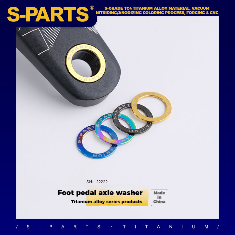 Rondelles de pédales S-Parts en titane | Compatibles Shimano Dura-Ace, Ultegra, 105, Look Keo, Wahoo Speedplay, Garmin Vector 3, Rally et Favero Assioma