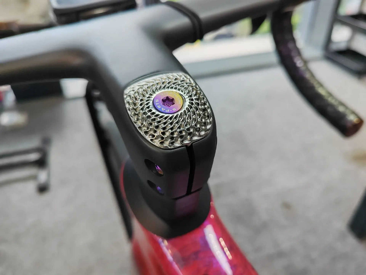 Tappo attacco manubrio in titanio stampato in 3D, adatto per manubrio bici da strada integrato Specialized SL8 Roval Rapide, 1 pz.