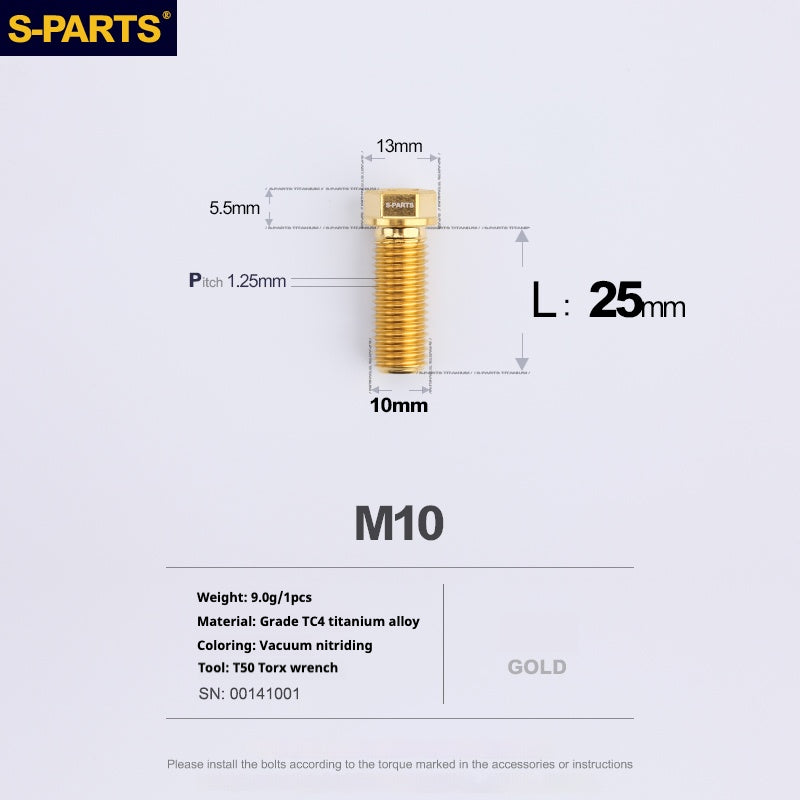 SPARTS A3 Serie M10 L20-60mm D13 P1.5-P1.25Titanio Viti Moto Auto
