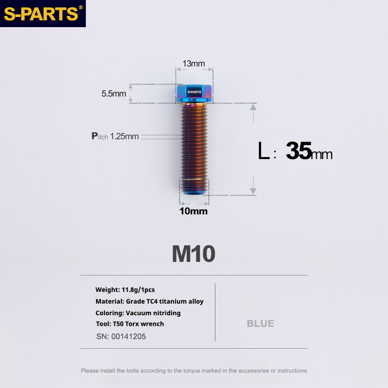 SPARTS A3 Serie M10 L20-60mm D13 P1.5-P1.25Titanio Viti Moto Auto