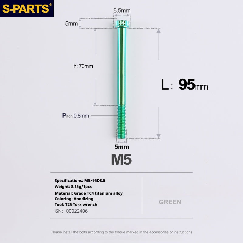 SPARTS Vis Titane Série A3 M5 L06-110mm pour Moto et Auto