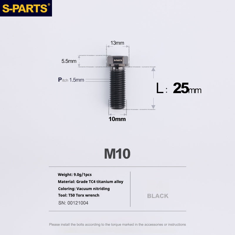 SPARTS A3 Serie M10 L20-60mm D13 P1.5-P1.25Titanio Viti Moto Auto
