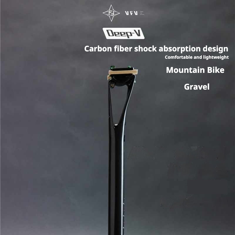 VFV DEEP-V Canote de Selim em Fibra de Carbono com Amortecimento, compatível com bicicletas de montanha, estrada e gravel.