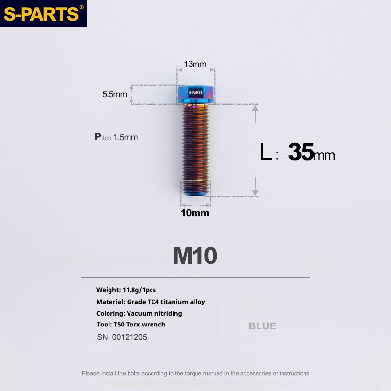 SPARTS A3 Serie M10 L20-60mm D13 P1.5-P1.25Titanio Viti Moto Auto