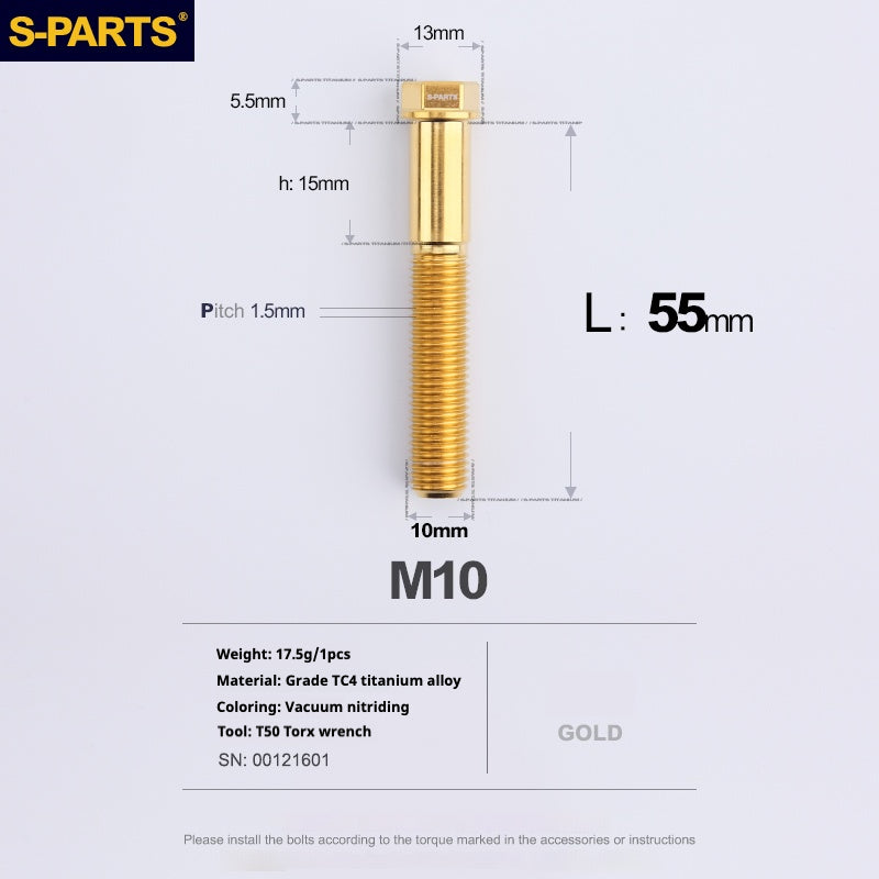 SPARTS A3 Serie M10 L20-60mm D13 P1.5-P1.25Titanio Viti Moto Auto