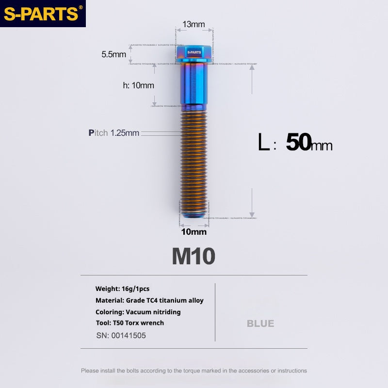 SPARTS A3 Serie M10 L20-60mm D13 P1.5-P1.25Titanio Viti Moto Auto